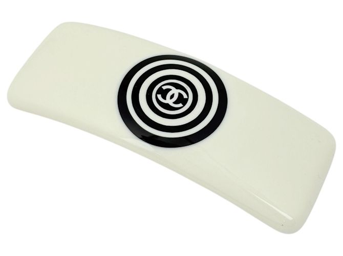 Barrette Chanel de plástico branco