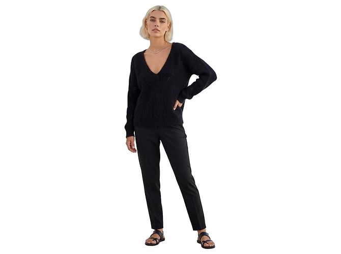 Ba&sh Angora- und Wollpullover in Schwarz
