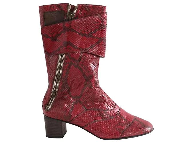 Botas Chloé burdeos de piel exótica