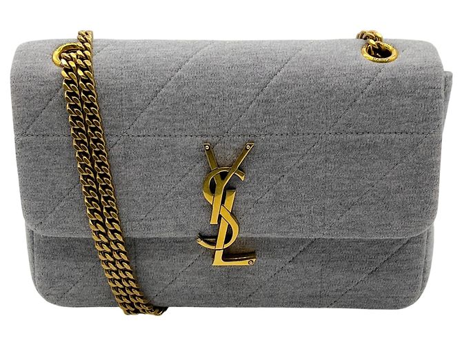 Autre Marque Bolsa de ombro Jamie mini acolchoada em jersey cinza Saint Laurent