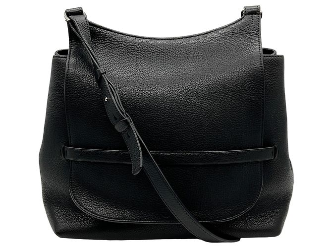 Bolsa de Ombro Sideby em Pele Grão Preta The Row