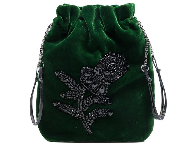 Bolsa Prada Beaded Velluto verde