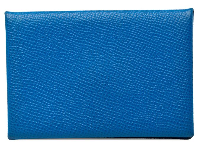 Tarjetero Hermès Calvi de Epsom Azul
