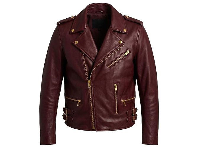 Maje Lederjacke in Bordeauxrot
