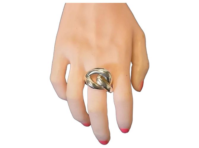 Clio Blue Bague Maillon entrelacé