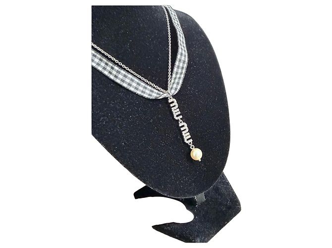 Miu Miu Silberkette mit Perle