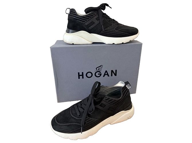 Baskets Hogan en daim noir