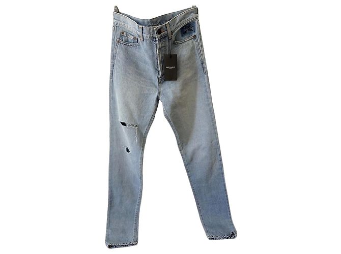 Autre Marque Jeans dritti Saint Laurent in denim chiaro