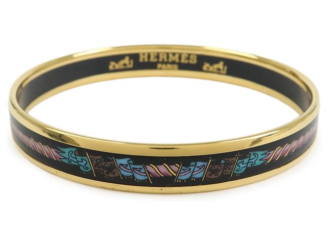 Hermès Bracciale Bangle HERMES Email PM Plated Nero e Oro