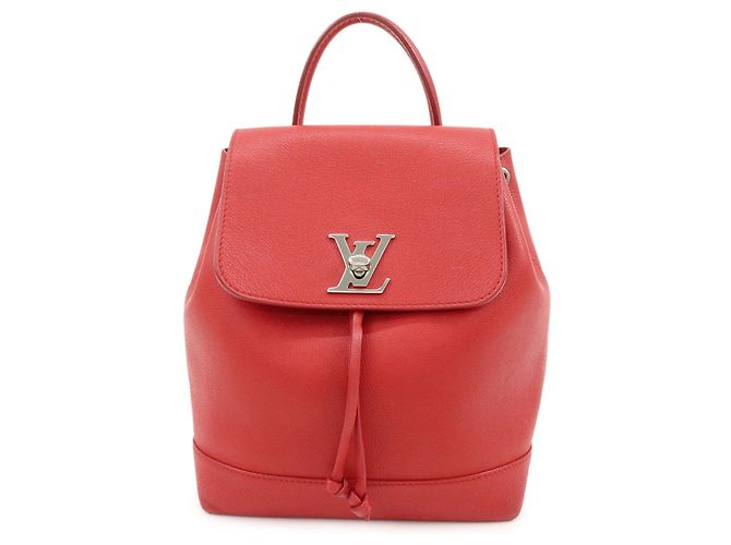 Louis Vuitton Lockme Taurillon Leather Backpack Rucksack Ruby M41818