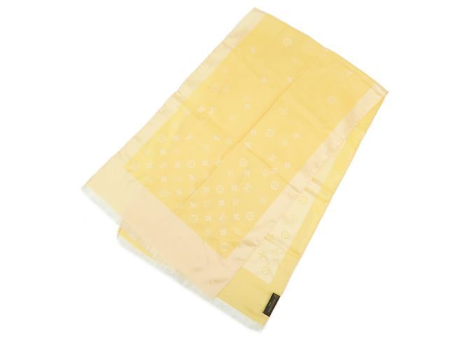 Louis Vuitton Monogram Echarpe Capri Silk 100% Scarf Orange