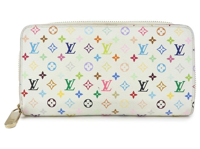 Louis Vuitton Monogram Multicolor Round Zippy Wallet Blanc M60241