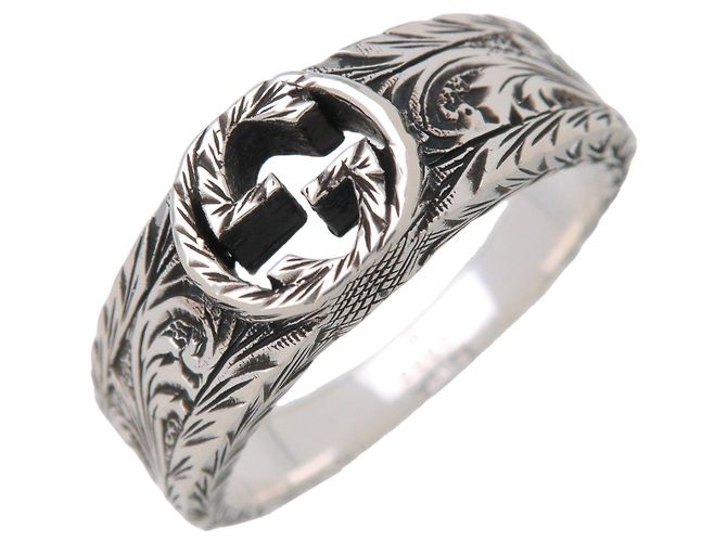 Anello GUCCI Interlocking G Arabesque SV925 Argento #17 US8 EU57