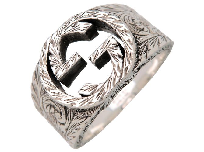 Anello GUCCI Interlocking G Arabesque SV925 Silver #23 US10.5 EU63