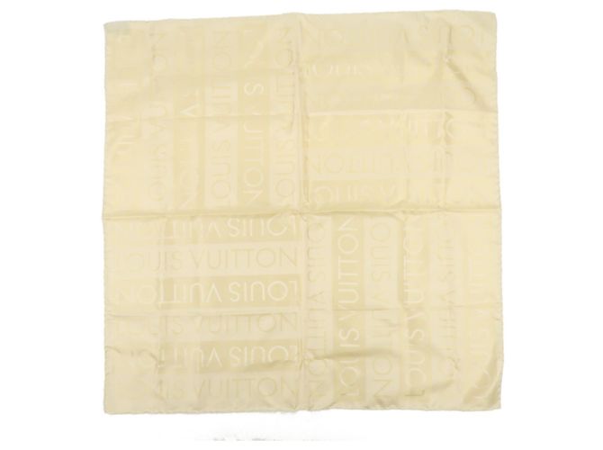 Louis Vuitton Logo Seidentuch 100% Stole Hellbeige