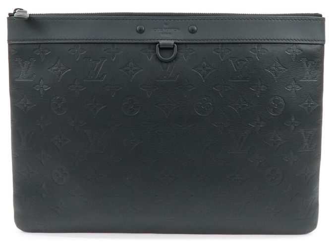 Louis Vuitton Monogram Shadow Pochette Discovery Cluth Bag Black M62903