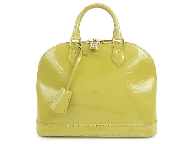 Louis Vuitton Monogram Vernis Alma PM Hand Bag Vert Impression M91615