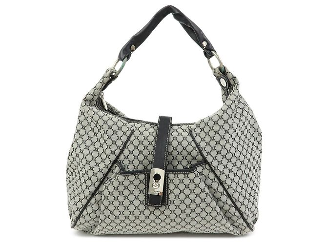Céline Borsa a tracolla CELINE Macadam Canvas Leather Grey Black Silver