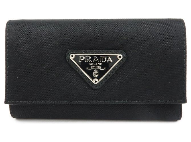 PRADA Triangle Logo Nylon Leather 6 Rings Key Case 1M0222