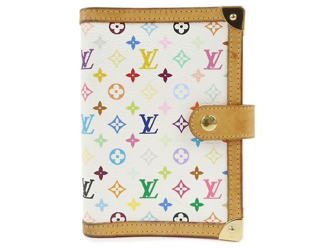 Louis Vuitton Monogram Multicolor Agenda PM Planner Cover Blanc R20896