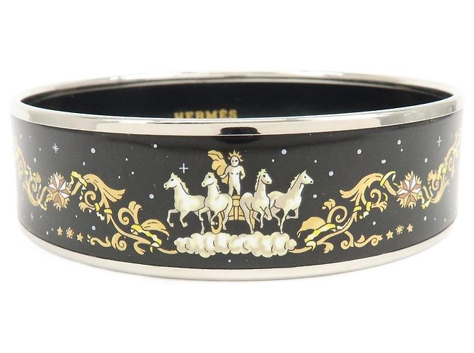 Hermès Bracciale HERMES Email GM Plated Horse Bangle Nero Argento