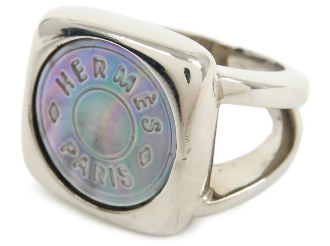 Hermès HERMES Sellier Corozo Metal Shell Ring Silber Ring US5.5 EU51