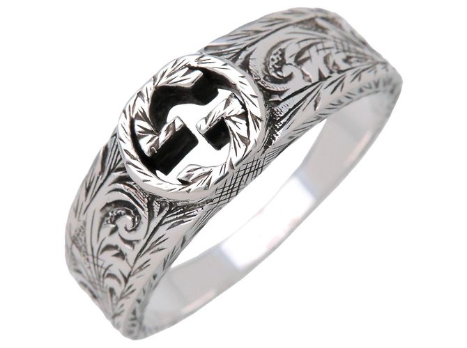 Anello GUCCI Interlocking G Arabesque SV925 Silver #25 US11 EU64.5