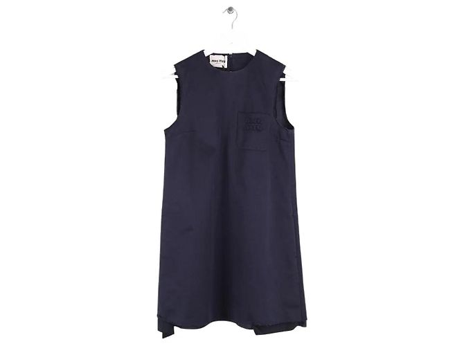 Abito in cotone blu Miu Miu