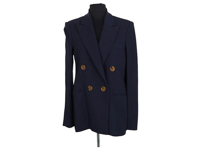 Khaite Navy Blue Wool Blazer
