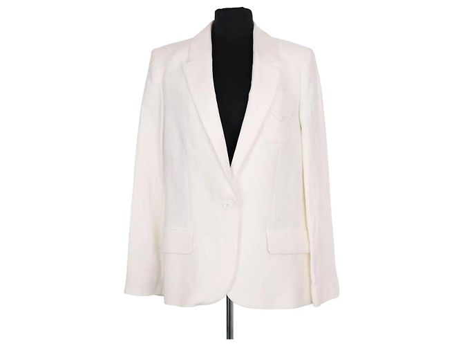Zadig & Voltaire White Linen Blazer