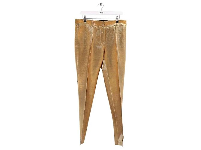 Autre Marque Goldene gerade geschnittene Hose