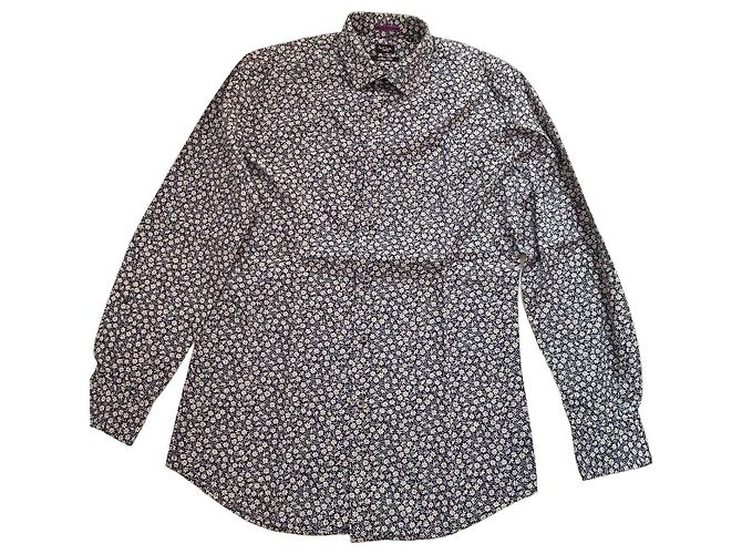 Paul Smith London Camicia in cotone floreale blu navy e bianco