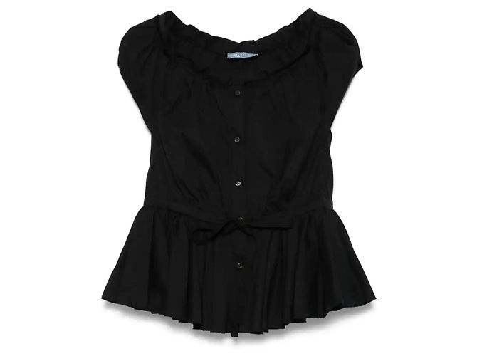 Autre Marque Top Prada nera in cotone anni 2000