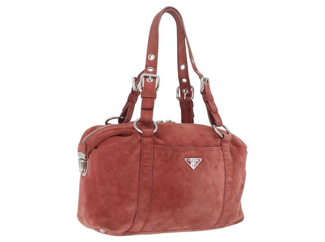 Tote Sac cabas PRADA en daim Silver Pink
