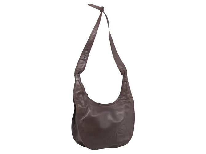 LOEWE Anagram Shoulder Bag Leather Brown