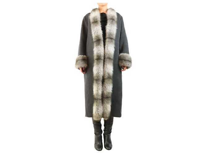 Autre Marque Anouk Yve grey wool coat - size UK 10