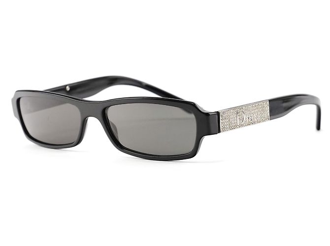 DiorSunStrass 2 Black Strass Rectangular Sunglasses