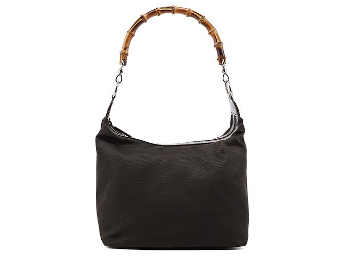Bamboo Gucci Borsa a tracolla in tela marrone con bambù