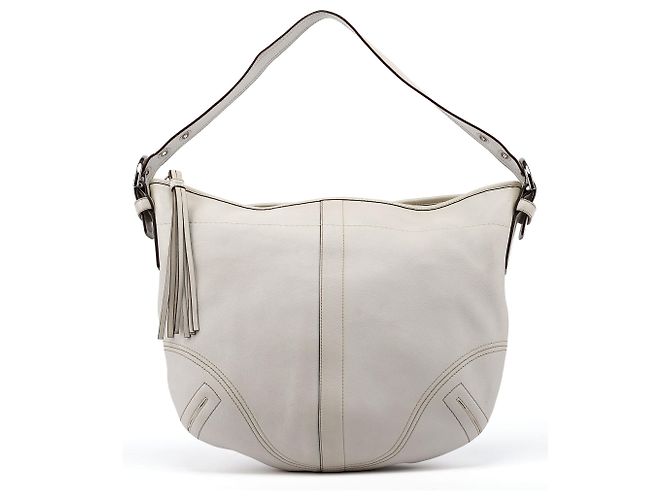 Coach Bolsa de ombro hobo crescente 8A03 em couro branco