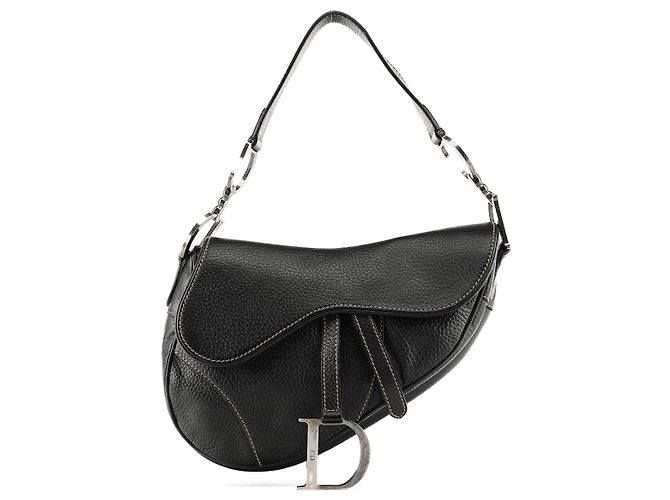 Dior Black Leather Saddle Shoulder Bag