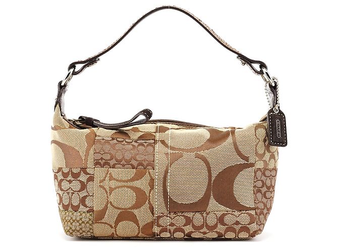 Coach Sac Hobo Patchwork Signature Beige Brown