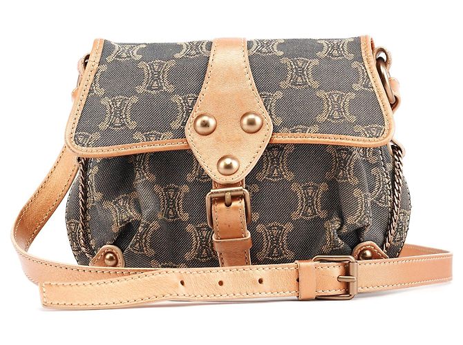 Céline Borsa a tracolla Triomphe Canvas Grigia