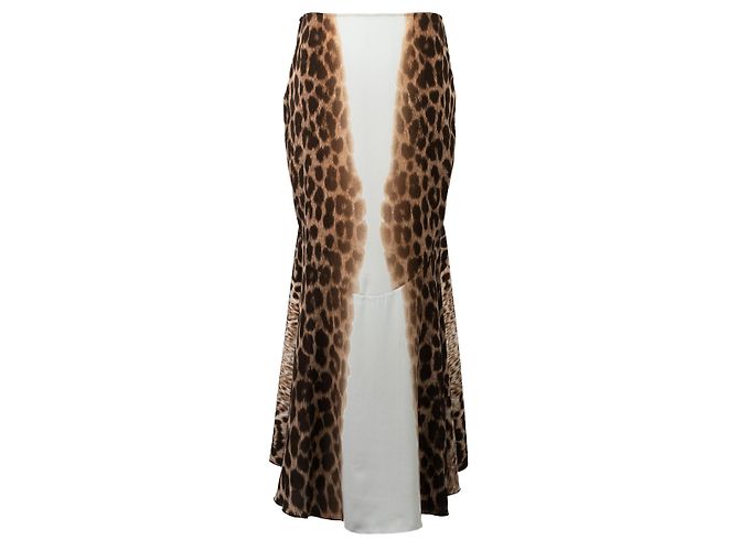 Roberto Cavalli Just Cavalli 2000er Leopard Print Fishtail Maxi Rock