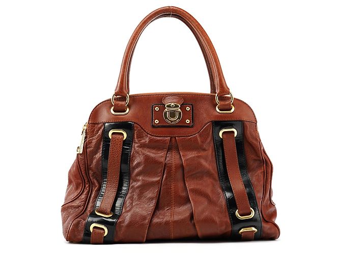 Marc Jacobs Bolsa Bowling de Couro Castanho