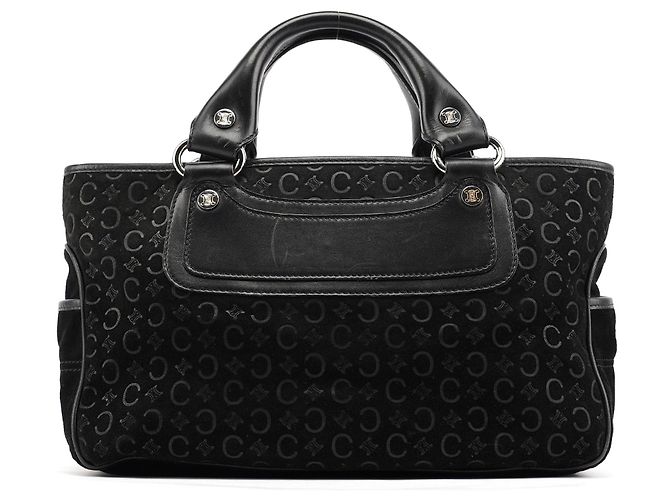 Céline Sac Boogie Macadam en daim noir