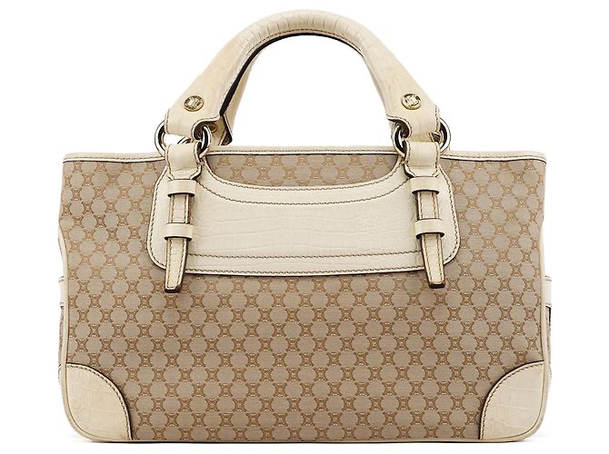 Céline Beige Macadam Canvas Boogie Tote Bag