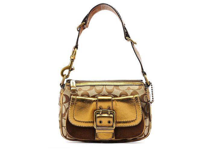 Coach Borsa a tracolla Soho in pelle beige e oro