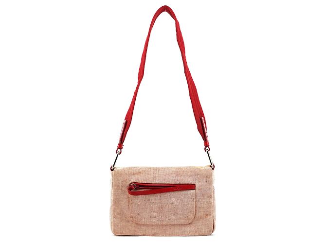 Prada Borsa a tracolla 1999 Red Canvas Canapa