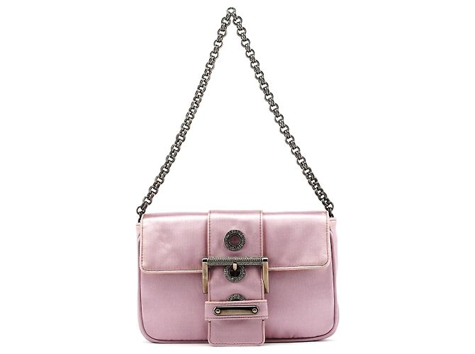 Prada Mini mala BR2765 em cetim rosa com fivela de cristal