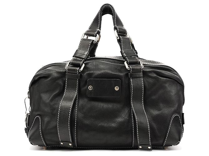Chloé Bolso Bowling Patsy de piel de becerro negra